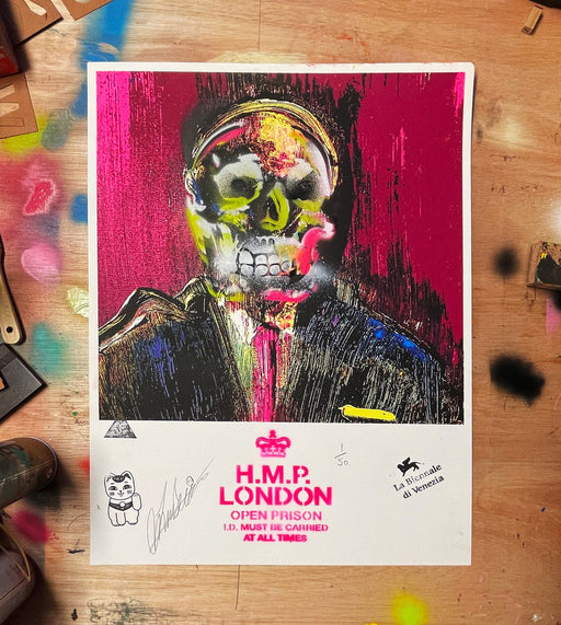 HMP London No.2 - Framed Embellished Screen Print (2022) - Limited Edition of 50 by Lincoln Townley