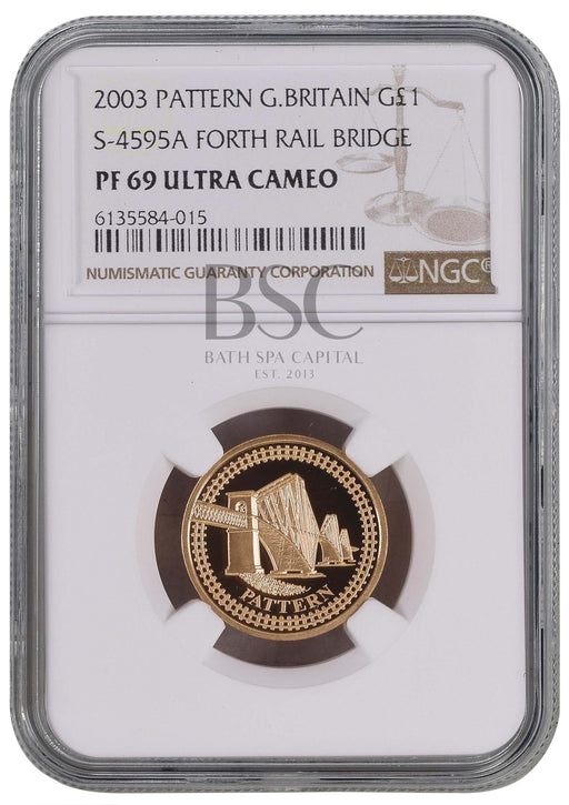 Elizabeth II, 2003 Gold Proof "Forth Rail Bridge" Pattern One Pound NGC PF69 Ultra Cameo