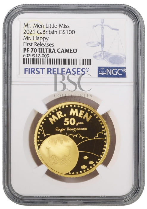 Elizabeth II, 2021 Gold Proof 'Mr Happy' One Hundred Pounds NGC PF70