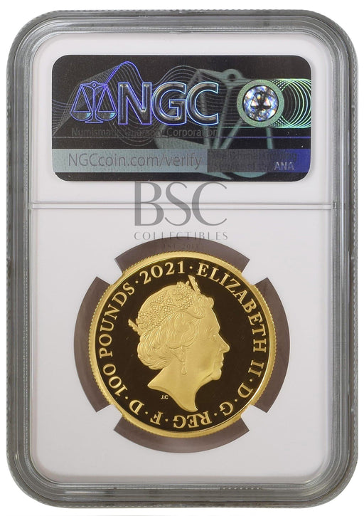 Elizabeth II, 2021 Gold Proof 'Mr Happy' One Hundred Pounds NGC PF70