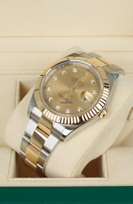 Rolex Datejust II 116333 41mm Champagne Diamond Dial - 2011 Box and Papers
