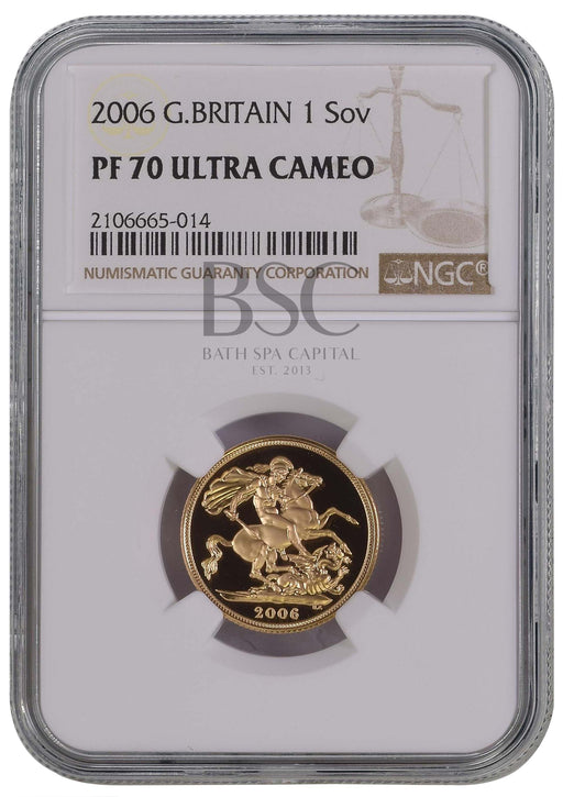 Elizabeth II, 2006 Gold Proof Sovereign NGC PF70 Ultra Cameo