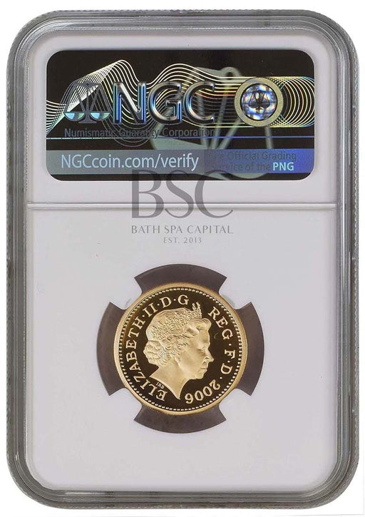 Elizabeth II, 2006 Gold Proof "Egyptian Arch Bridge" One Pound NGC PF70 Ultra Cameo