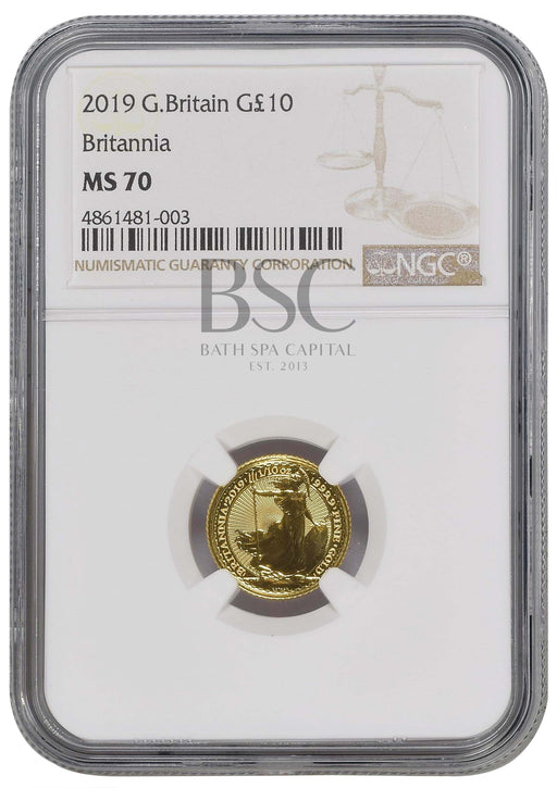 2019 1/10oz GB Britannia Gold Coin - MS70