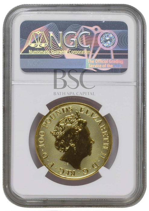 Elizabeth II, 2019 Gold One Hundred Pounds NGC MS70