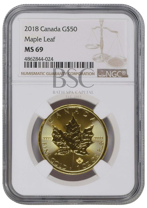 2019 1oz Canadian Maple Leaf Gold Coin - MS69