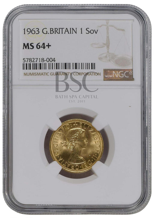 Elizabeth II, 1964 Gold Sovereign NGC MS64+