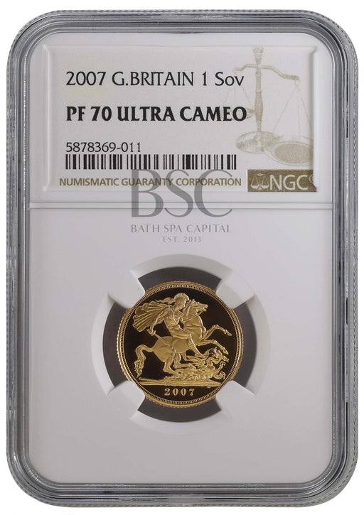 Elizabeth II, 2007 Gold Proof Sovereign NGC PF70 Ultra Cameo