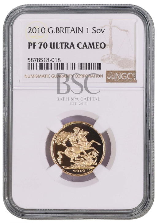 Elizabeth II, 2010 Gold Proof Sovereign NGC PF70 Ultra Cameo