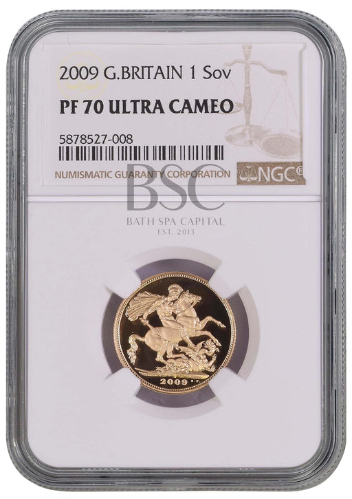 Elizabeth II, 2009 Gold Proof Sovereign NGC PF70 Ultra Cameo