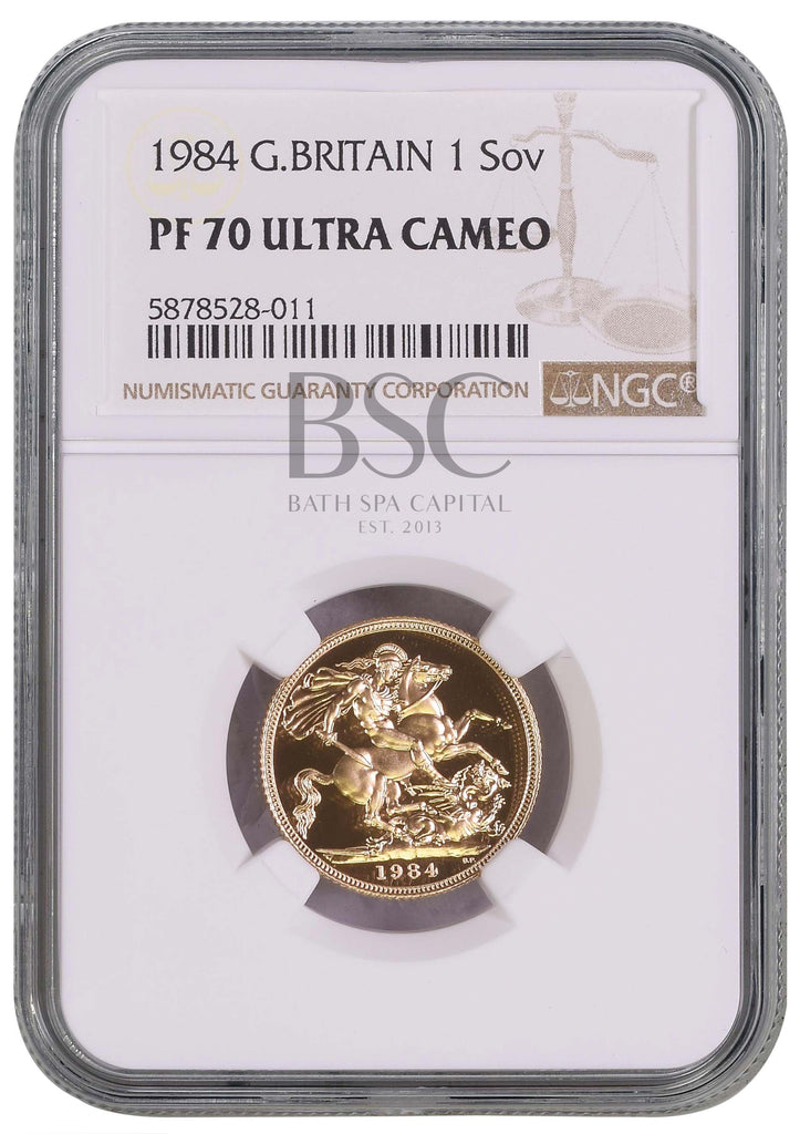 コレクション 1984 G.BRITAIN 1 Sov PF 70 ULTRA CAMEO Great Britain 1984 Sovereign Gold NGC PF70 ULTRA CAMEO SKU