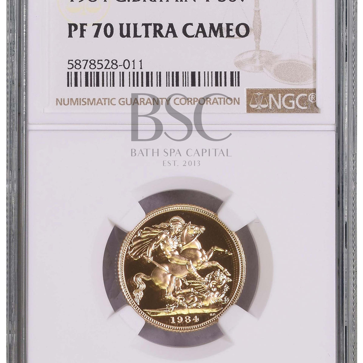 Elizabeth II, 1984 Gold Proof Sovereign NGC PF70 Ultra Cameo