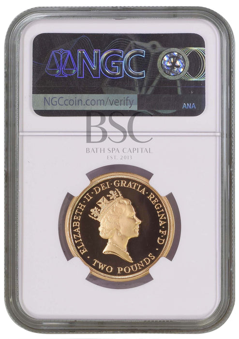 Elizabeth II, 1995 Gold Proof "End of World War II" Two Pounds NGC PF69 Ultra Cameo