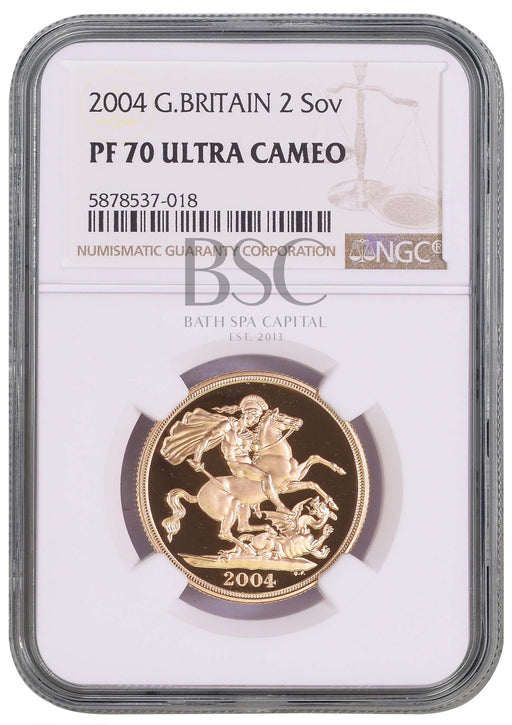 Elizabeth II, 2004 Gold Proof Double Sovereign/Two Pounds NGC PF70 Ultra Cameo