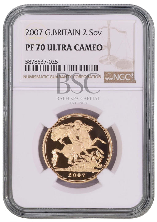 Elizabeth II, 2007 Gold Proof Double Sovereign/Two Pounds NGC PF70 Ultra Cameo