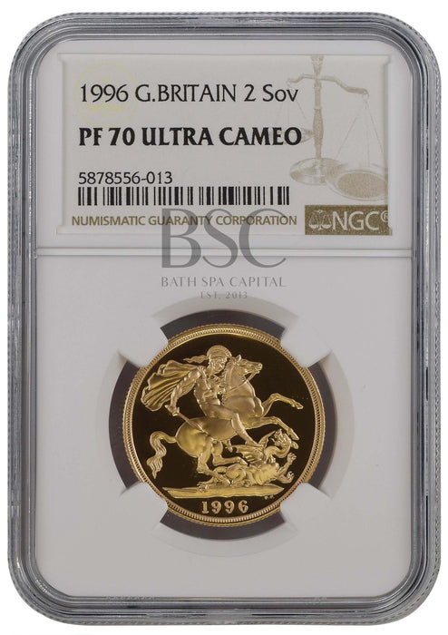Elizabeth II, 1996 Gold Proof Double Sovereign/Two Pounds NGC PF70 Ultra Cameo
