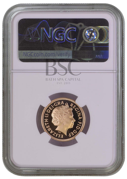 Elizabeth II, 2001 Gold Proof Sovereign NGC PF70 Ultra Cameo