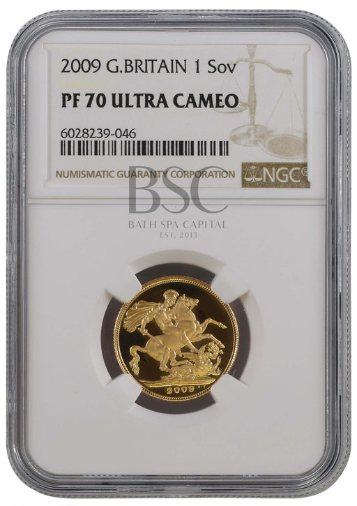 Elizabeth II, 2009 Gold Proof Sovereign NGC PF70 Ultra Cameo