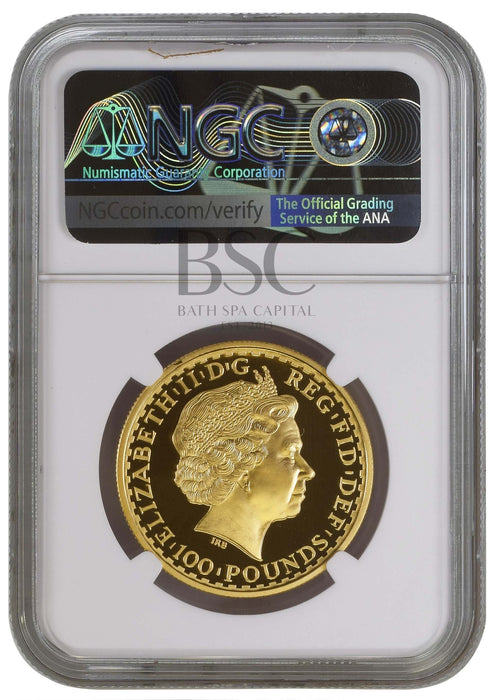 Elizabeth II, 2000 Gold Proof Britannia One Hundred Pounds NGC PF70 Ultra Cameo