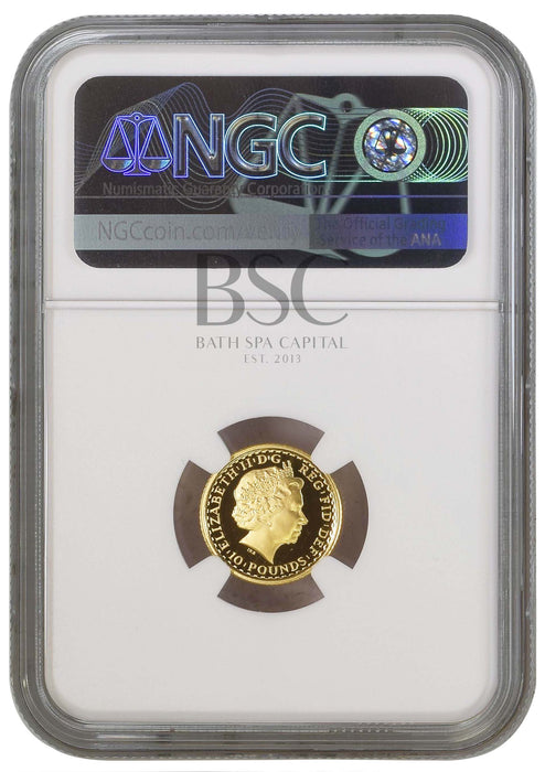 Elizabeth II, 1999 Gold Proof Britannia Ten Pounds NGC PF69 Ultra Cameo