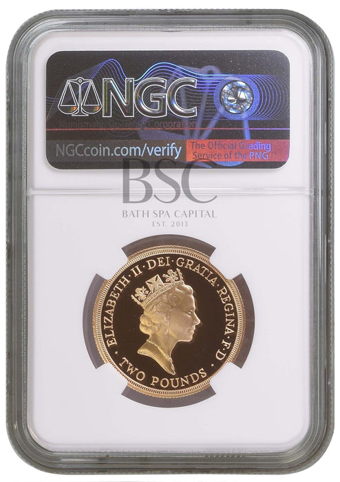 Elizabeth II, 1995 Gold Proof "United Nations" Two Pounds NGC PF70 Ultra Cameo