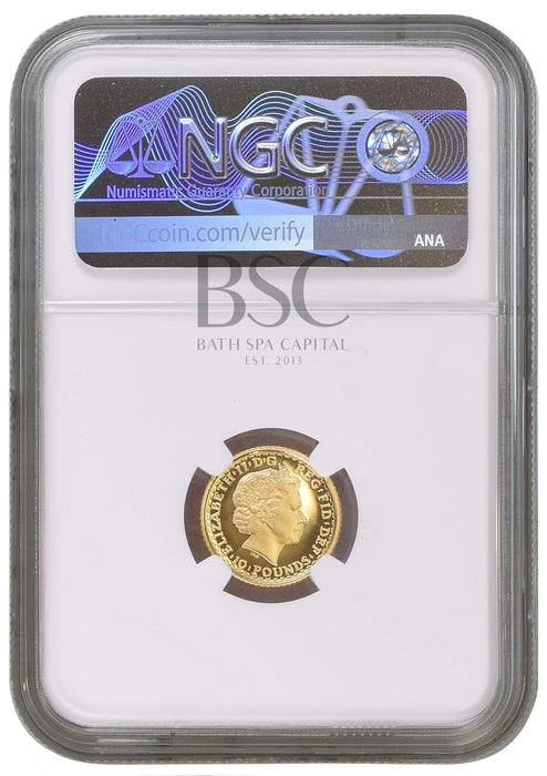 Elizabeth II, 2005 Gold Proof Britannia Ten Pounds NGC PF69 Ultra Cameo