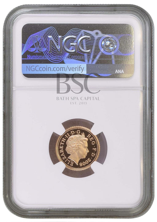 Elizabeth II, 2008 Gold Proof Five Pence NGC PF70 Ultra Cameo