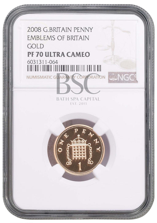 Elizabeth II, 2008 Gold Proof Penny NGC PF70 Ultra Cameo