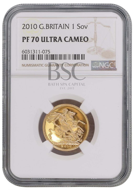 Elizabeth II, 2010 Gold Proof Sovereign NGC PF70 Ultra Cameo