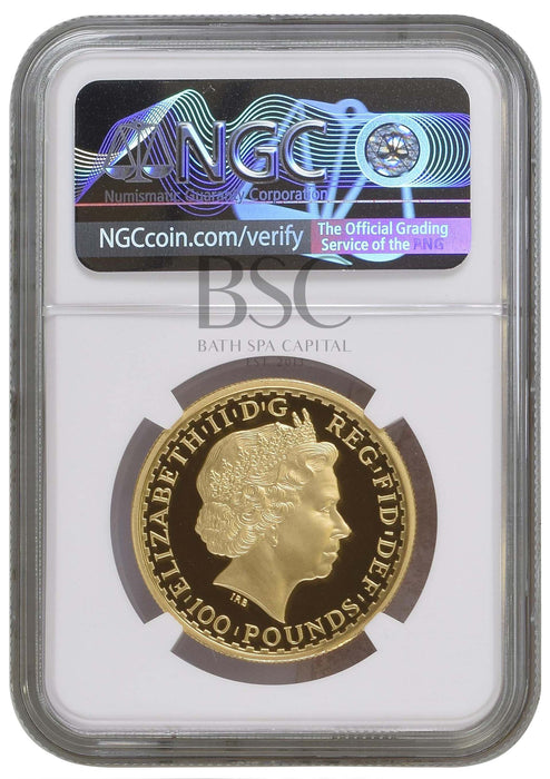 Elizabeth II, 2010 Gold Proof Britannia One Hundred Pounds NGC PF69 Ultra Cameo