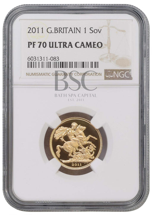 Elizabeth II, 2011 Gold Proof Sovereign NGC PF70 Ultra Cameo