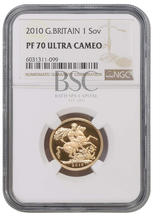 Elizabeth II, 2010 Gold Proof Sovereign NGC PF70 Ultra Cameo