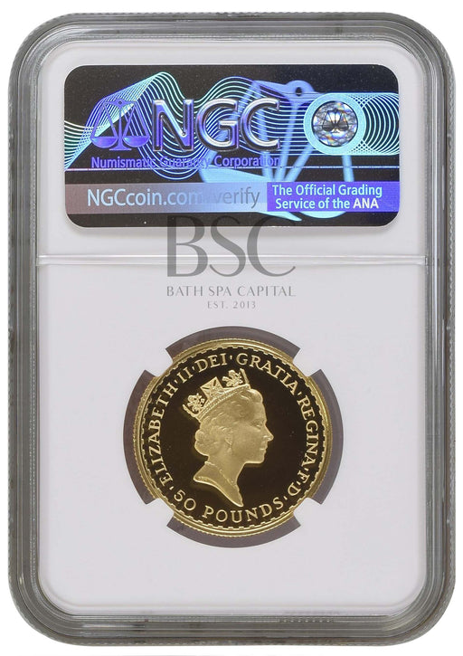Elizabeth II, 1997 Gold Proof Britannia Fifty Pounds NGC PF69 Ultra Cameo