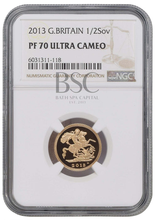 Elizabeth II, 2013 Gold Proof Half Sovereign NGC PF70 Ultra Cameo