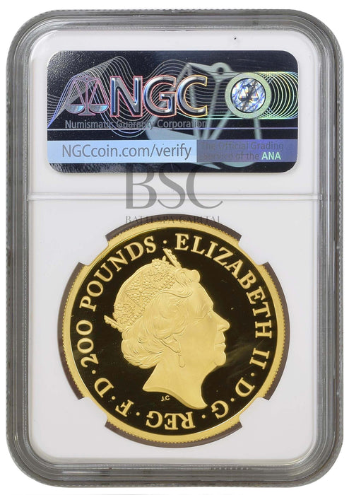 Elizabeth II, 2021 Gold Britannia Two Hundred Pounds NGC PF69 Ultra Cameo