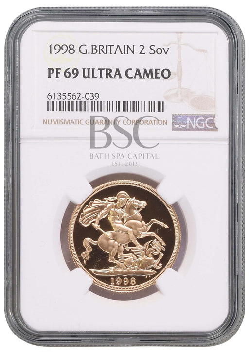 Elizabeth II, 1998 Gold Proof Double Sovereign/Two Pounds NGC PF69 Ultra Cameo
