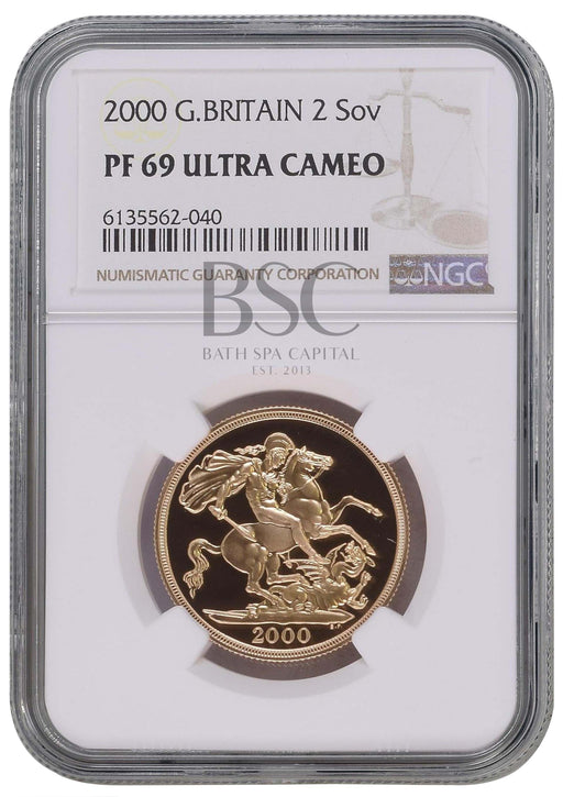 Elizabeth II, 2000 Gold Proof Double Sovereign/Two Pounds NGC PF69 Ultra Cameo