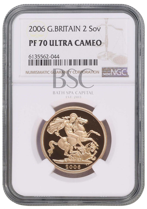 Elizabeth II, 2006 Gold Proof Double Sovereign/Two Pounds NGC PF70 Ultra Cameo