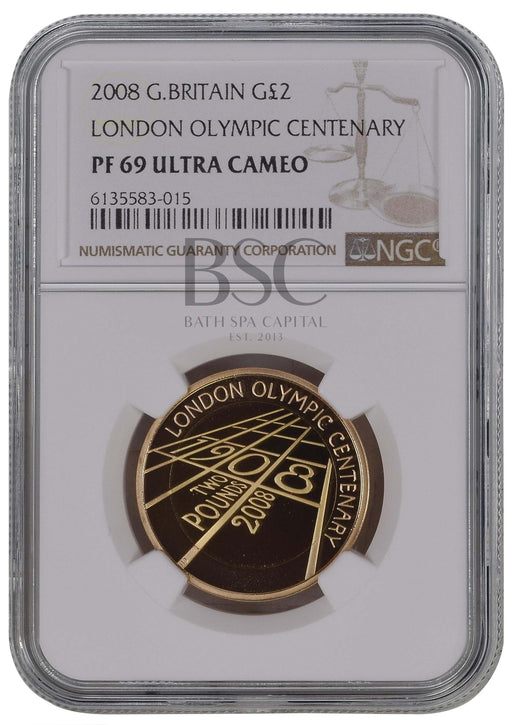 Elizabeth II, 2008 Gold Proof "Olympic Centenary" Two Pounds NGC PF69 Ultra Cameo