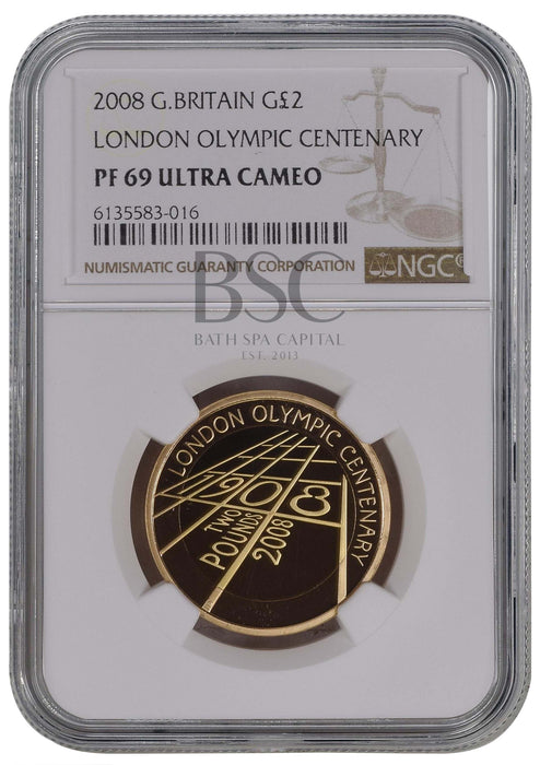 Elizabeth II, 2008 Gold Proof "Olympic Centenary" Two Pounds NGC PF69 Ultra Cameo