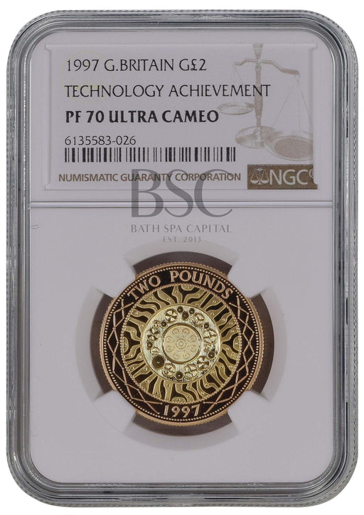 Elizabeth II, 1997 Gold Proof "Technology" Two Pounds NGC PF70 Ultra Cameo
