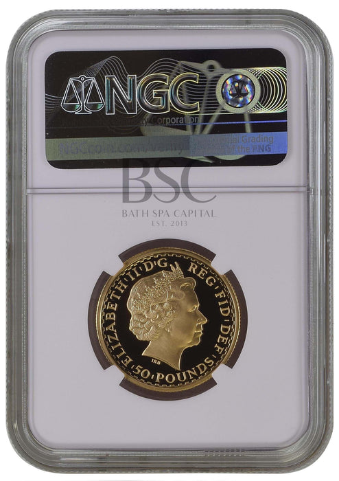 Elizabeth II, 2009 Gold Proof Britannia Fifty Pounds NGC PF70 Ultra Cameo