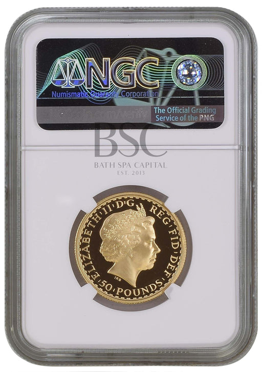 Elizabeth II, 2010 Gold Proof Britannia Fifty Pounds NGC PF70 Ultra Cameo