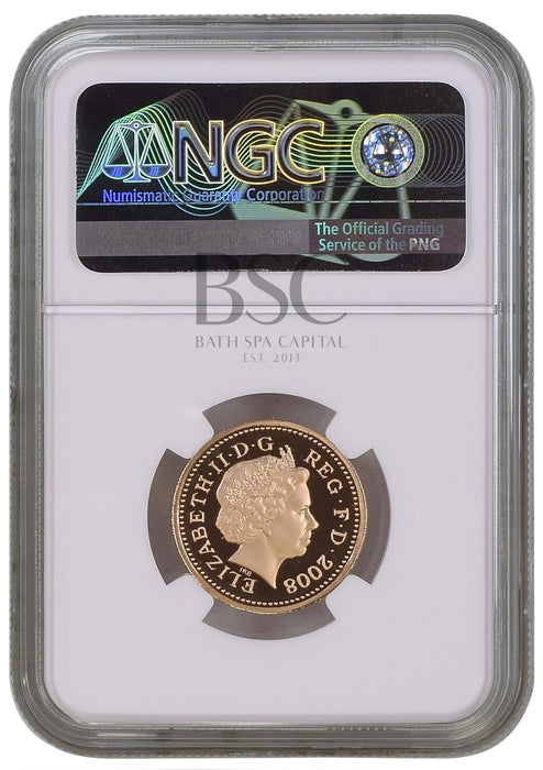 Elizabeth II, 2008 Gold Proof "Egyptian Arch Bridge" One Pound NGC PF70 Ultra Cameo