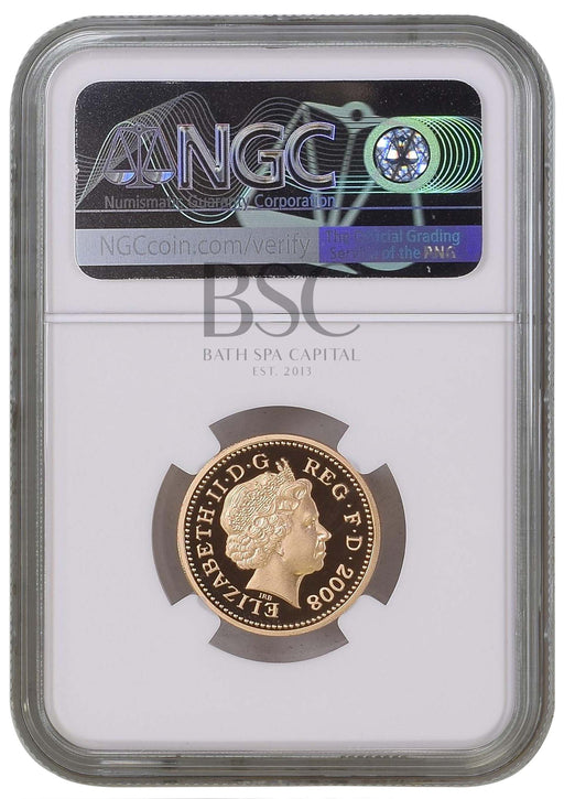 Elizabeth II, 2008 Gold Proof "Millennium Bridge" One Pound NGC PF70 Ultra Cameo