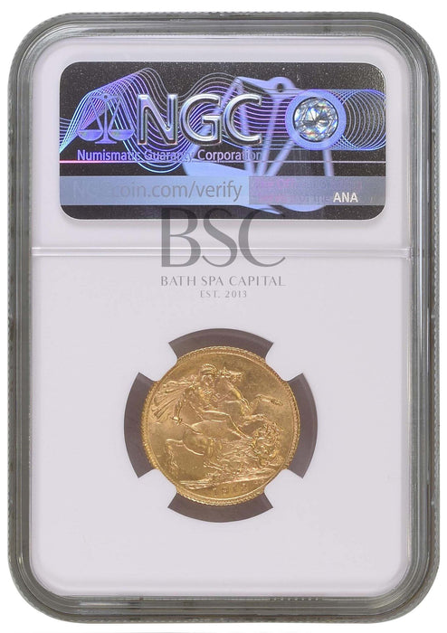 George V, 1912 Gold Sovereign NGC MS63