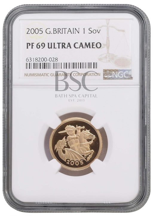 Elizabeth II, 2005 Gold Proof Sovereign NGC PF69 Ultra Cameo