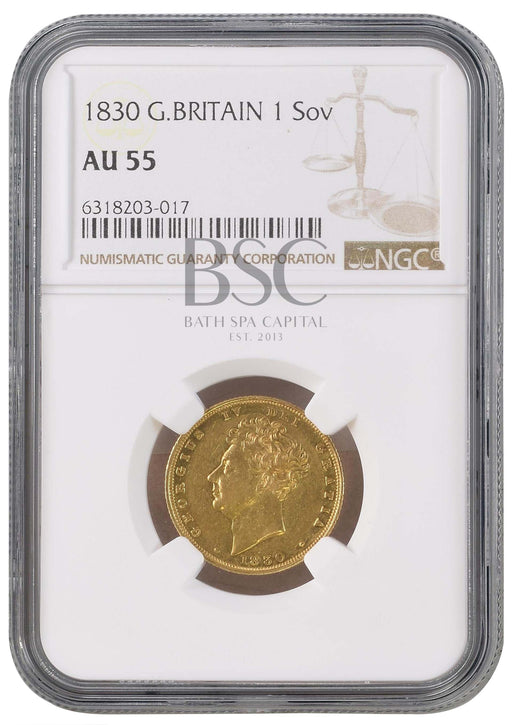 George IV, 1830 Gold Sovereign NGC AU55