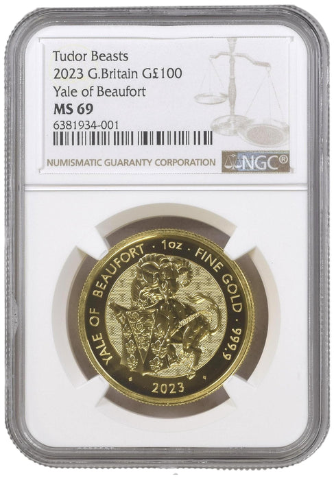 2023 1oz Royal Tudor Beasts Yale of Beaufort Gold Bullion Coin NGC MS69